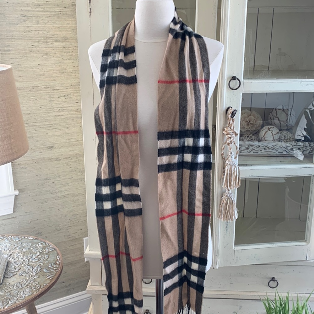Classic check cashmere scarf